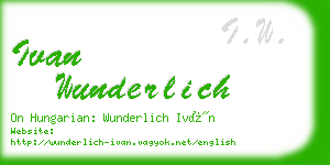 ivan wunderlich business card